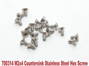 PN Racing M2x4 Countersink Stainless Steel Hex Machine Screw (20pcs) (700314) - Iron City RC Hobbies