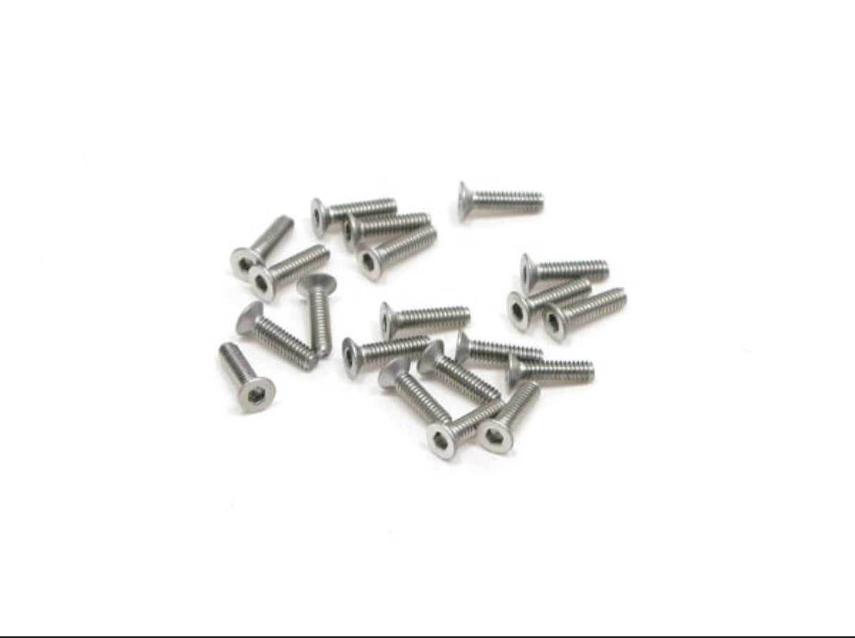 PN Racing M2x8 Countersink Stainless Steel Hex Machine Screw (20pcs) (700318)