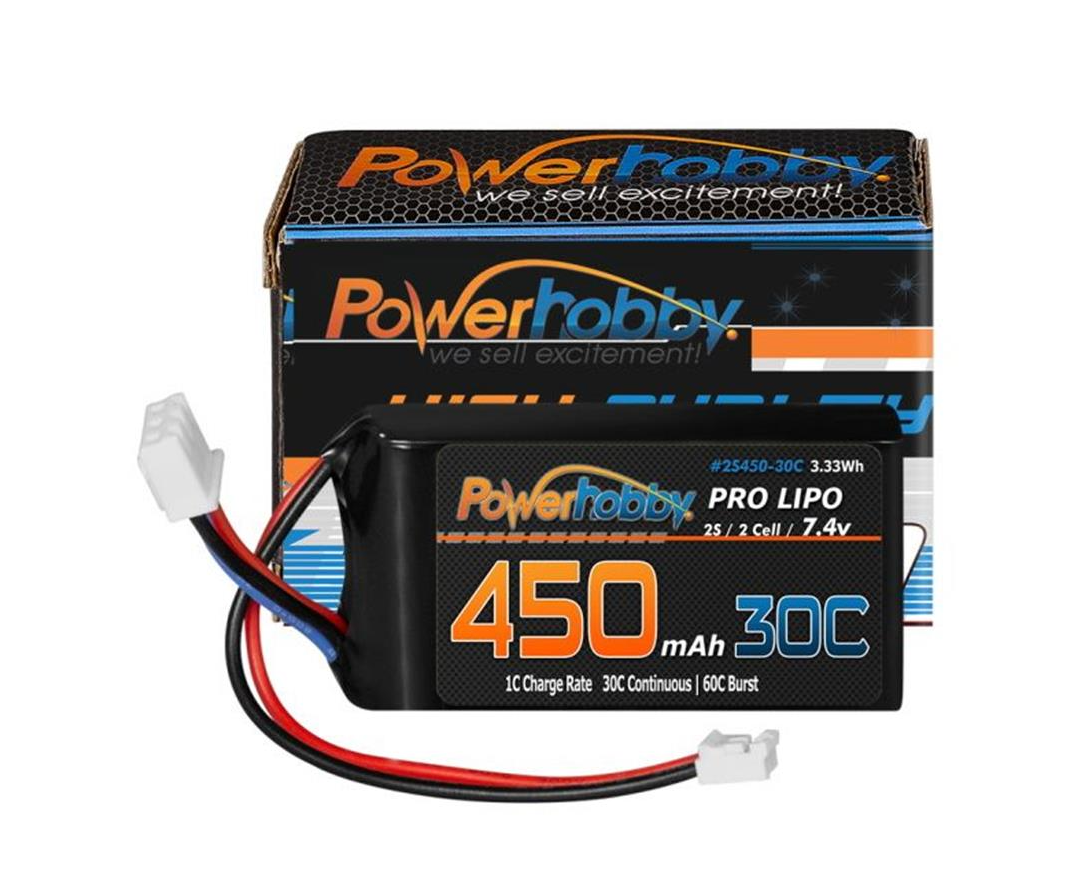 Power Hobby 2s 450mah 30C Upgrade Lipo Battery