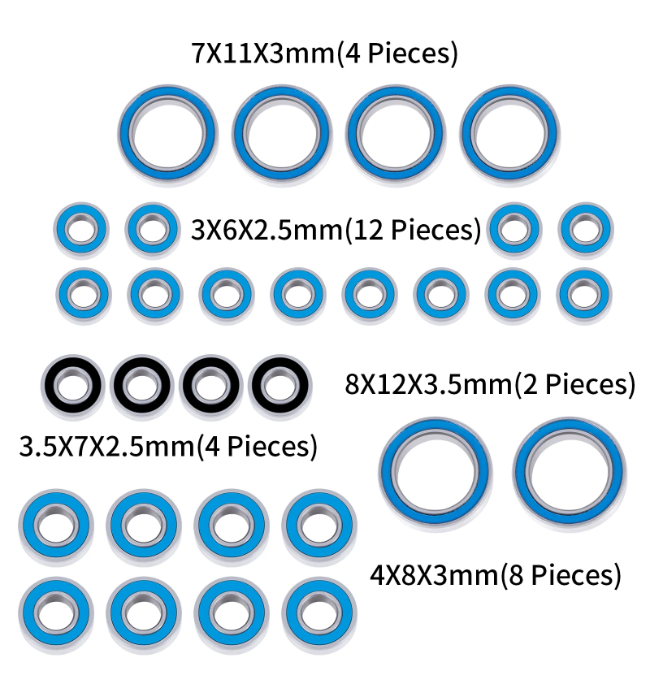 Powerhobby Sealed Bearing Kit (30) 1/18 Redcat Ascent-18