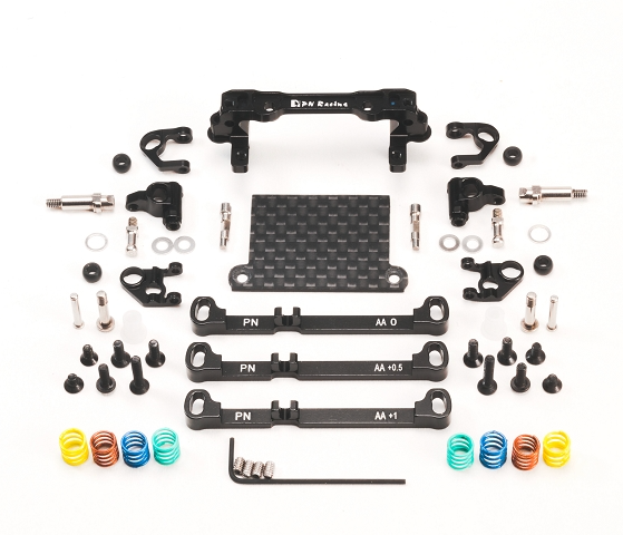 PN Racing Mini-Z V4 MR03/PNR2.5W Double A-Arm Front Suspension (Black) - Iron City RC Hobbies