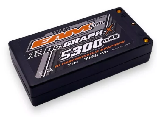 Team EAM 5300mah 7.4v 130c Graphene 2s Shorty - Iron City RC Hobbies