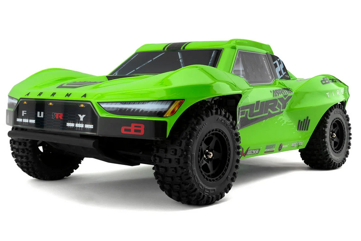Arrma Fury 2WD MEGA 550 1/10 RTR Short Course Truck (Green) w/SLT2 2.4GHz Radio - Iron City RC Hobbies