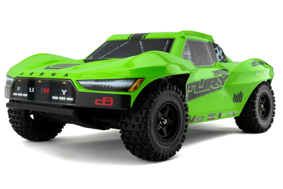 Arrma Fury 2WD MEGA 550 1/10 RTR Short Course Truck (Green) w/SLT2 2.4GHz Radio - Iron City RC Hobbies