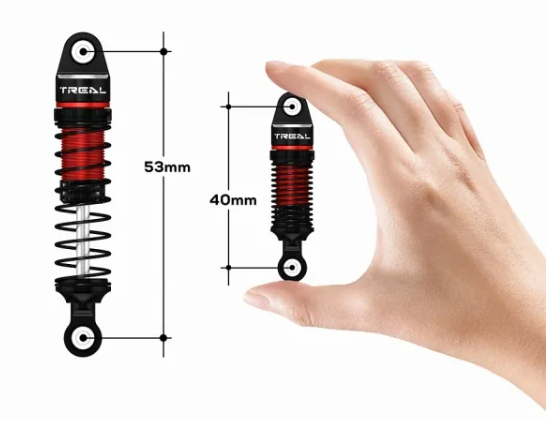 TREAL TRX4M Shocks 53MM Oil-Damper Threaded Shock Absorber Upgrades Compatible with Traxxas 1/18 TRX-4M TRX-4MT - Iron City RC Hobbies