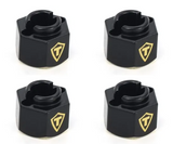 TREAL Brass Wheel Hubs 7mm*6mm Hex, 1g/pc (4pcs) for 1/18 TRX4M Defender and Bronco (Black) - Iron City RC Hobbies