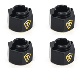 TREAL Brass Wheel Hubs 7mm*6mm Hex, 1g/pc (4pcs) for 1/18 TRX4M Defender and Bronco (Black) - Iron City RC Hobbies