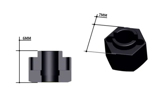 TREAL Brass Wheel Hubs 7mm*6mm Hex, 1g/pc (4pcs) for 1/18 TRX4M Defender and Bronco (Black) - Iron City RC Hobbies