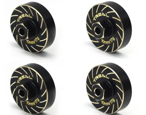 TREAL Brass Extended Wheel Hubs 7mm*10mm Hex, Axle Counter Weight 17g/pc (4pcs) Wheel Spacer for 1/18 TRX4M (Black) - Iron City RC Hobbies