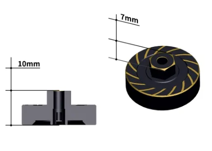 TREAL Brass Extended Wheel Hubs 7mm*10mm Hex, Axle Counter Weight 17g/pc (4pcs) Wheel Spacer for 1/18 TRX4M (Black) - Iron City RC Hobbies
