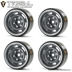 TREAL SCX24 Wheels 1.0'' Beadlock Wheels(4P) Vinatge Wheels for 1/24 SCX24 Bronco Gladiator C10 Deadbolt -Type E - Iron City RC Hobbies