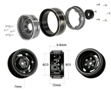 TREAL SCX24 Wheels 1.0'' Beadlock Wheels(4P) Vinatge Wheels for 1/24 SCX24 Bronco Gladiator C10 Deadbolt -Type E - Iron City RC Hobbies