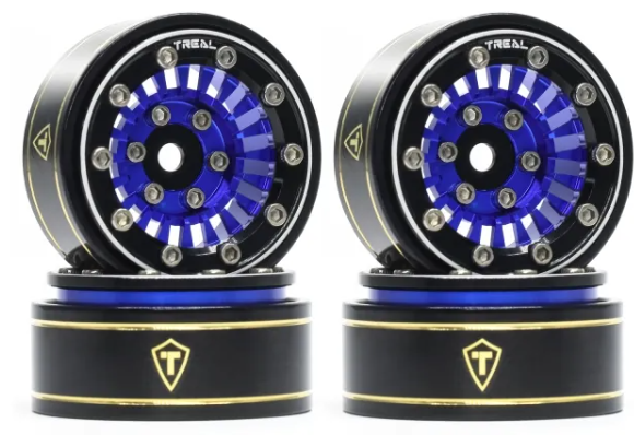 TREAL SCX24 Wheels 1.0'' Beadlock Wheels(4P) for 1/24 Micro RC SCX24 Bronco Gladiator C10 Deadbolt -Type C - Iron City RC Hobbies