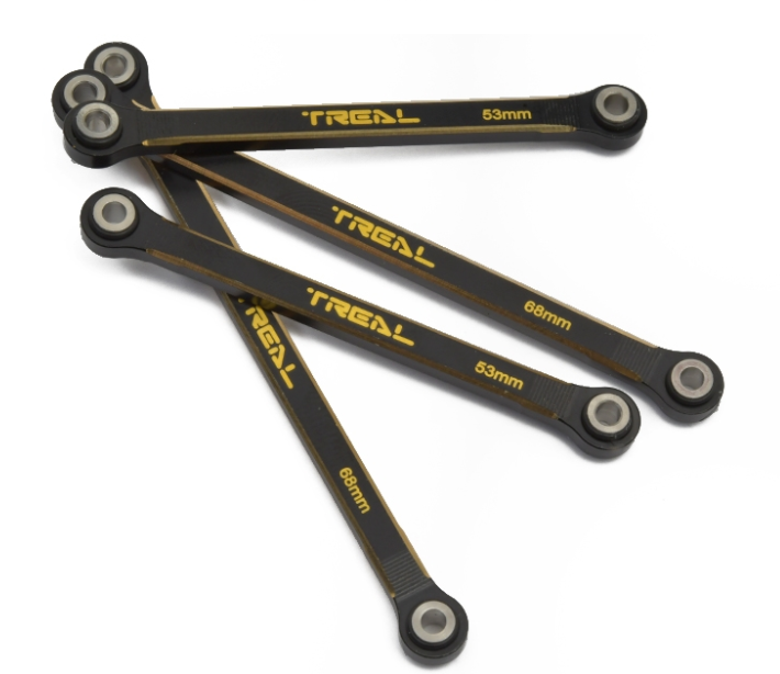 Treal Hobby Brass Lower Links Set (4pcs) Lower Chassis 4-Links Upgrades Compatible with TRX4M 1/18 Scale - Iron City RC Hobbies