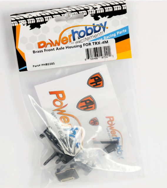 Powerhobby Brass Front Axle Housing Black FOR Traxxas TRX-4M TRX4M - Iron City RC Hobbies