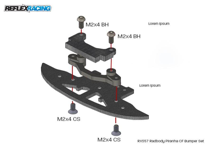 Reflex Racing Radbody Piranha CF Bumper Set