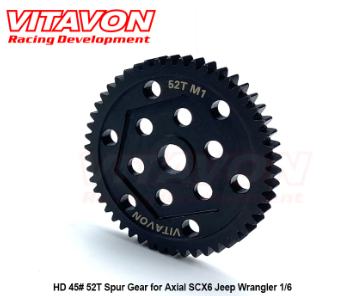 VITAVON HD 45# 52T Spur Gear for Axial SCX6 Jeep Wrangler Trail Honcho 1/6
