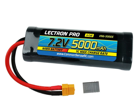 Common Sense RC N6-5000X Lectron Pro NiMH 7.2V (6-cell) 5000mAh Flat Pack - Iron City RC Hobbies