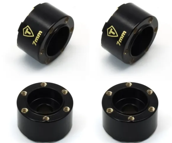 TREAL 1.0 Wheel Hubs Brass Weights 7mm Hex Hub Extension (4P) 7mm/9mm Widen Adapters Compatible with SCX24 TRX4M - Iron City RC Hobbies