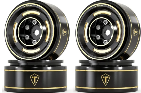 TREAL 1.0 Beadlock Wheels Brass Crawler Wheel Rims Weight (4P) Hubs Removable for SCX24 AX24 FCX24 TRX4M 1/24 1/18 RC Crawler, 50g/pc (Type C) - Iron City RC Hobbies