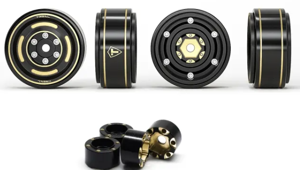 TREAL 1.0 Beadlock Wheels Brass Crawler Wheel Rims Weight (4P) Hubs Removable for SCX24 AX24 FCX24 TRX4M 1/24 1/18 RC Crawler, 50g/pc (Type C) - Iron City RC Hobbies