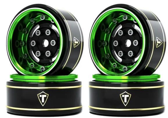 TREAL 1.0 Beadlock Wheels Deep Dish Rims (4P) for SCX24 AX24 FCX24 TRX4M 1/24 1/18 Crawler Car-Type F - Iron City RC Hobbies