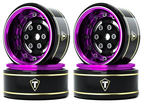 TREAL 1.0 Beadlock Wheels Deep Dish Rims (4P) for SCX24 AX24 FCX24 TRX4M 1/24 1/18 Crawler Car-Type F - Iron City RC Hobbies