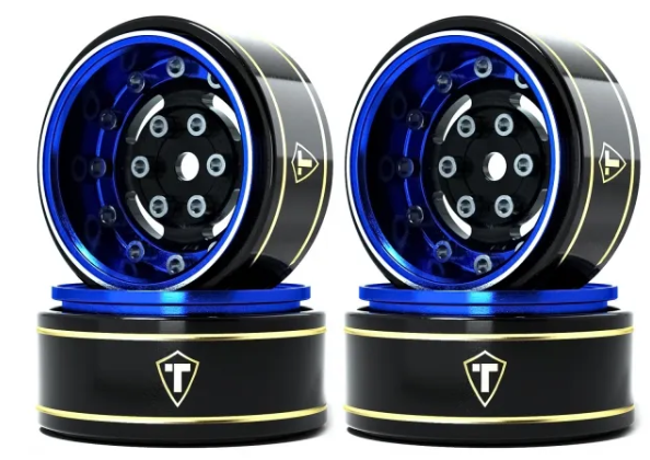 TREAL 1.0 Beadlock Wheels Deep Dish Rims (4P) for SCX24 AX24 FCX24 TRX4M 1/24 1/18 Crawler Car-Type F - Iron City RC Hobbies