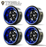 TREAL 1.0 Beadlock Wheels Deep Dish Rims (4P) for SCX24 AX24 FCX24 TRX4M 1/24 1/18 Crawler Car-Type F - Iron City RC Hobbies