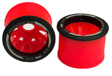 Nexx Racing “JUD” Threaded Carbon-Fiber Reinforced EVO Flanged Front Wheels (2) pcs for Mini-Z (RED)