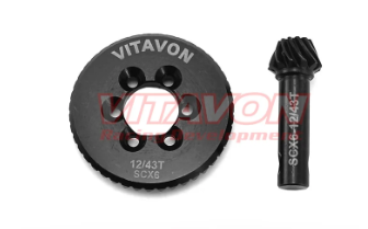 VITAVON HD (Choos3e Tooth) Steel Ring & Pinion Spiral Cut Bevel Gear For Axial SCX6