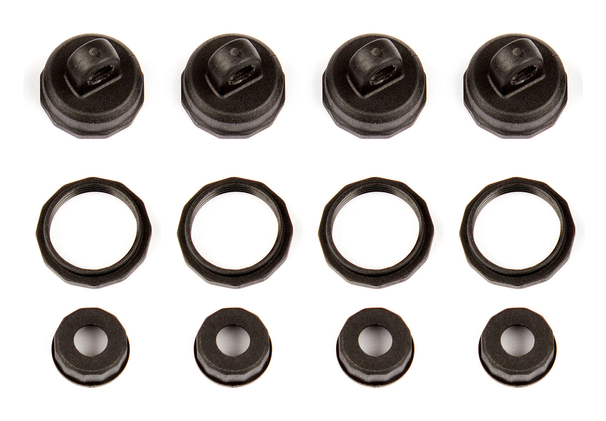 Team Associated- 1:14 Shock Caps and Collars