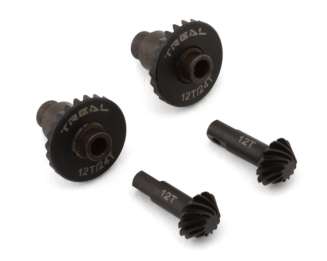 Treal Hobby Hardened Steel Differential Ring & Pinion Gears for Traxxas TRX-4M (12T/24T)
