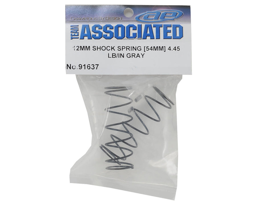 Associated 12mm Front Shock Spring (2) (Gray/4.45lbs) (54mm Long) - Iron City RC Hobbies