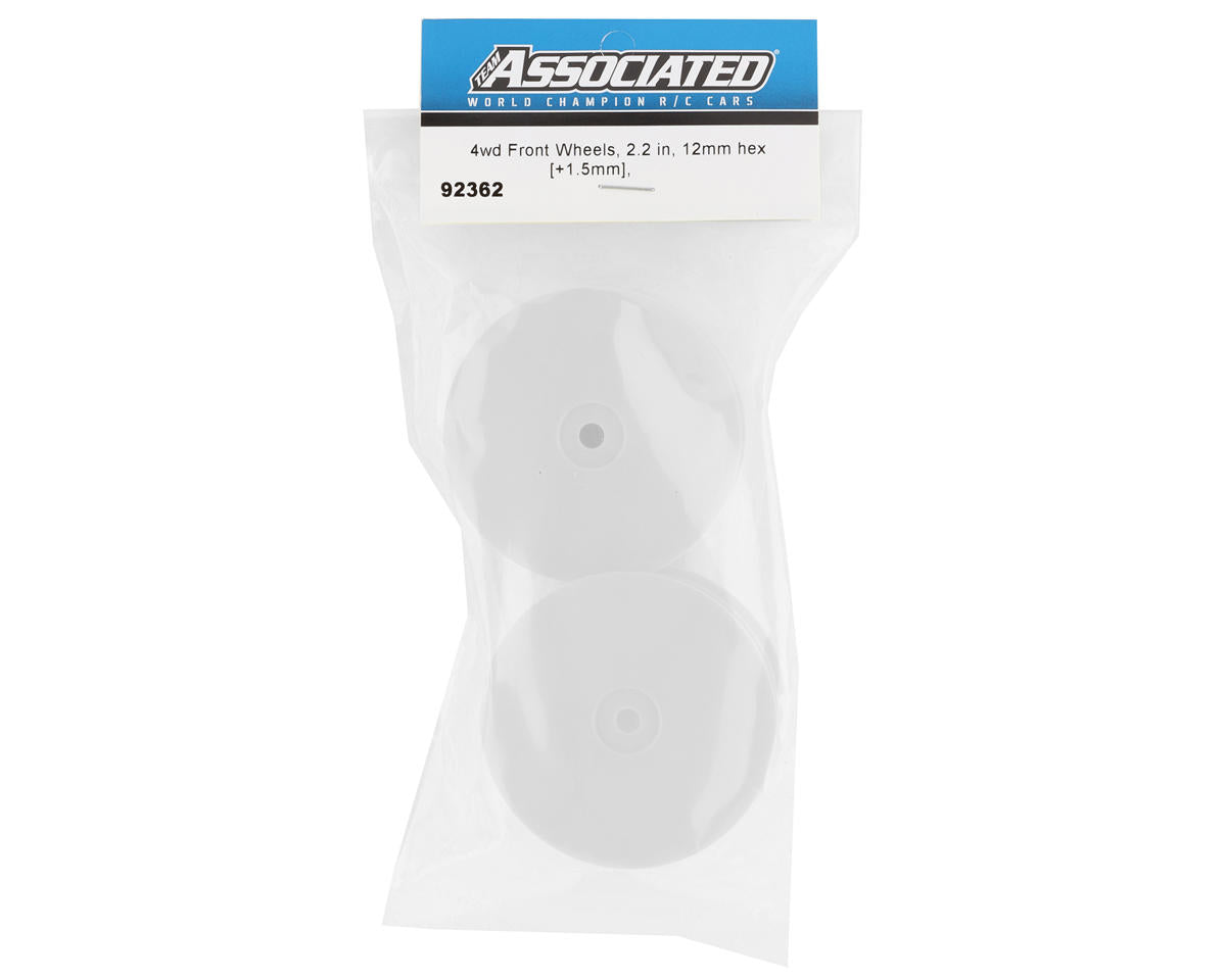 Associated 12mm Hex 2.2 4WD Front +1.5mm Buggy Wheels (2) (B74) (White)