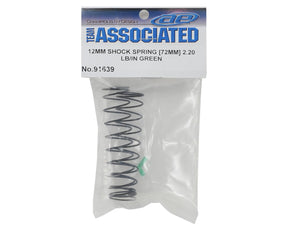 Associated 12mm Rear Shock Spring (2) (Green/2.20lbs) (72mm Long) - Iron City RC Hobbies