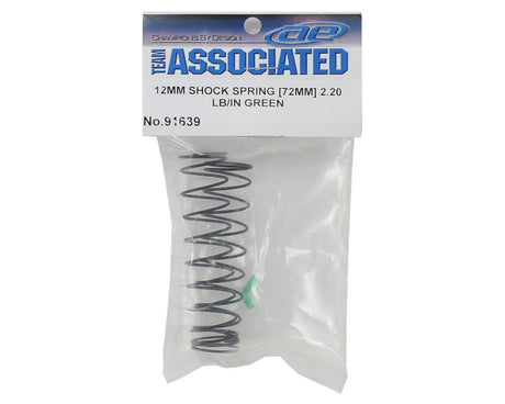 Associated 12mm Rear Shock Spring (2) (Green/2.20lbs) (72mm Long) - Iron City RC Hobbies