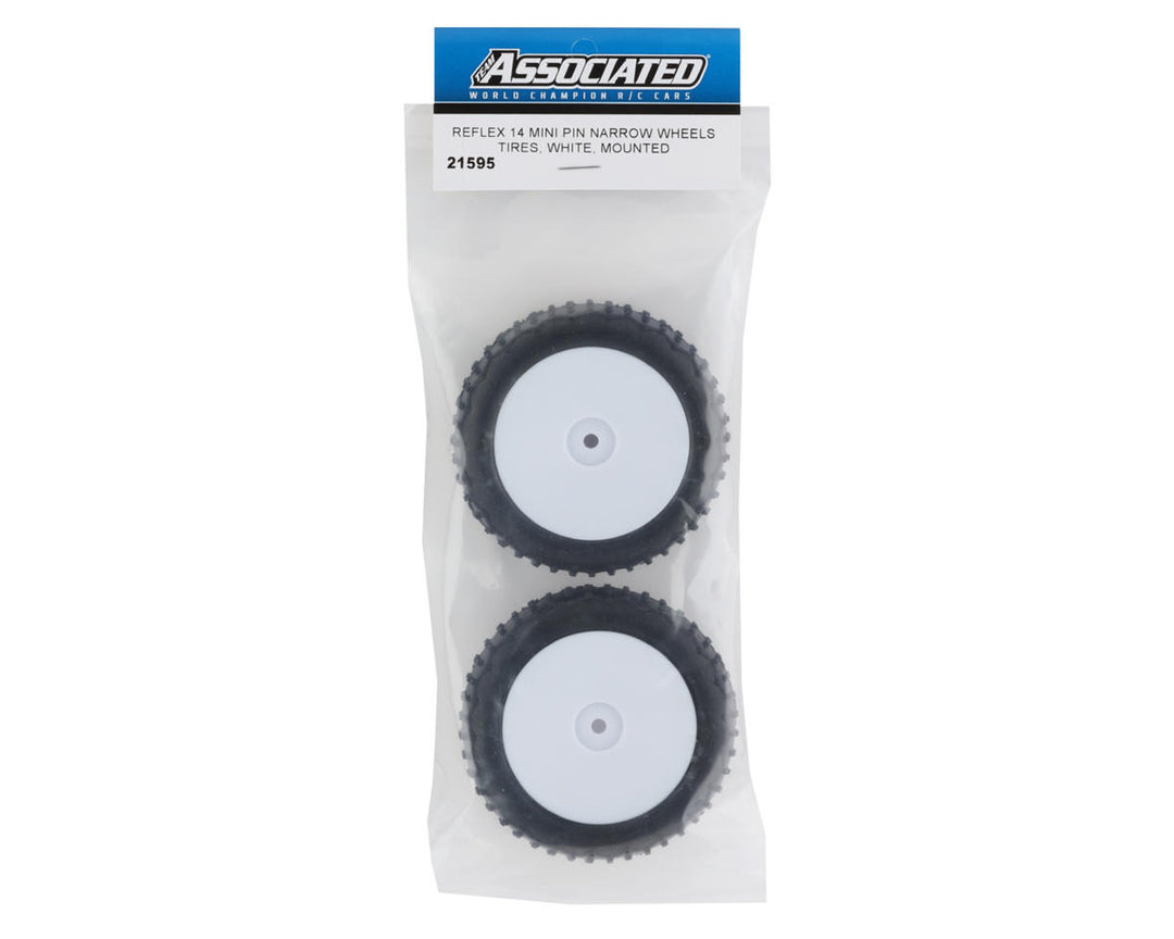 Associated Reflex 14B Front Narrow Mounted Mini Pin Tire (2) (White) - Iron City RC Hobbies