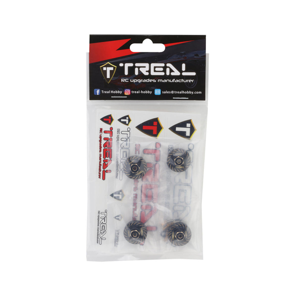 Treal Hobby Axial SCX24 Type B Brass Extended Wheel Hubs (4) (+5mm) - Iron City RC Hobbies