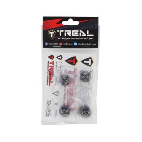 Treal Hobby Axial SCX24 Type B Brass Extended Wheel Hubs (4) (+5mm) - Iron City RC Hobbies