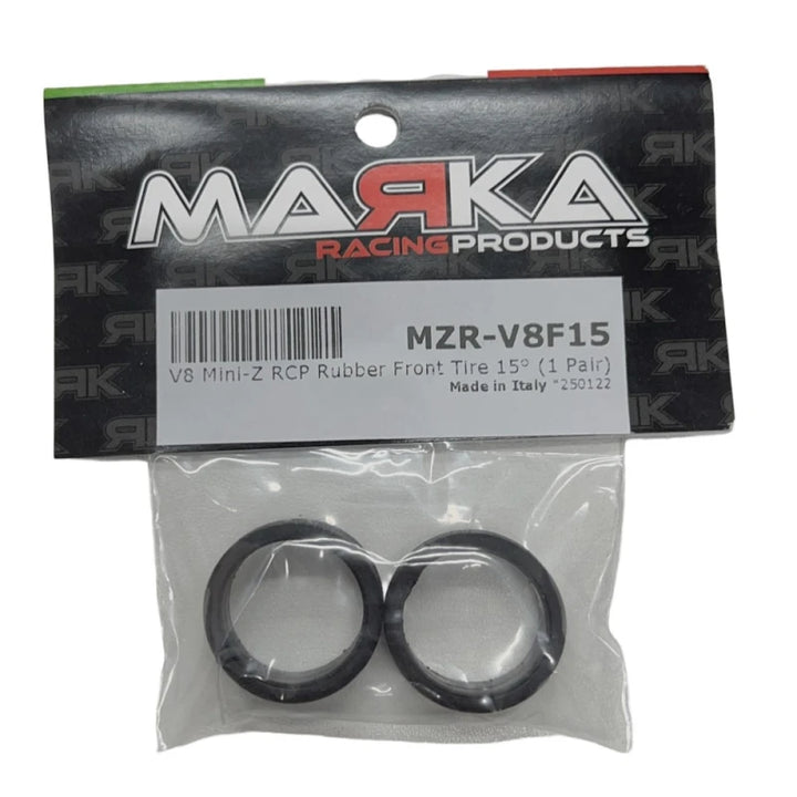 Marka V8 MINI-Z RCP RUBBER FRONT TIRE 15°, 8.5mm - Iron City RC Hobbies