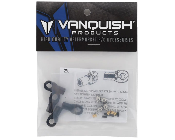 Vanquish Products M4 Machined Straight Rod Ends (Black) (4) - Iron City RC Hobbies