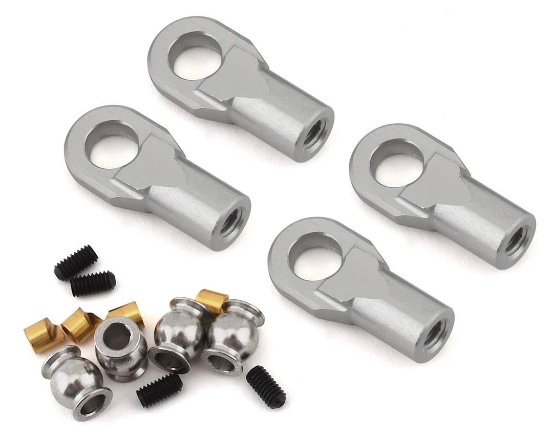 Vanquish Products M4 Machined Straight Rod Ends (Silver) (4) - Iron City RC Hobbies