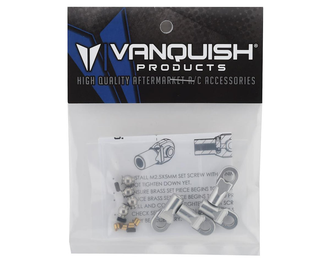 Vanquish Products M4 Machined Straight Rod Ends (Silver) (4) - Iron City RC Hobbies