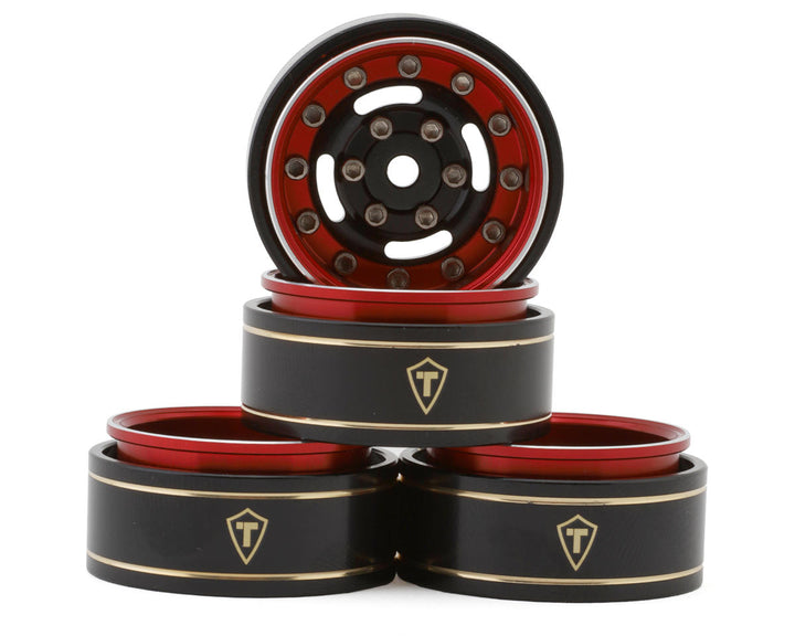 TREAL 1.0 Beadlock Wheels Deep Dish Rims (4P) for SCX24 AX24 FCX24 TRX4M 1/24 1/18 Crawler Car-Type F