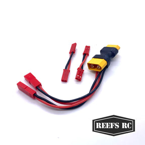 XT60 Dual JST Connector w/ 2 Male-Male Adaptors - Iron City RC Hobbies