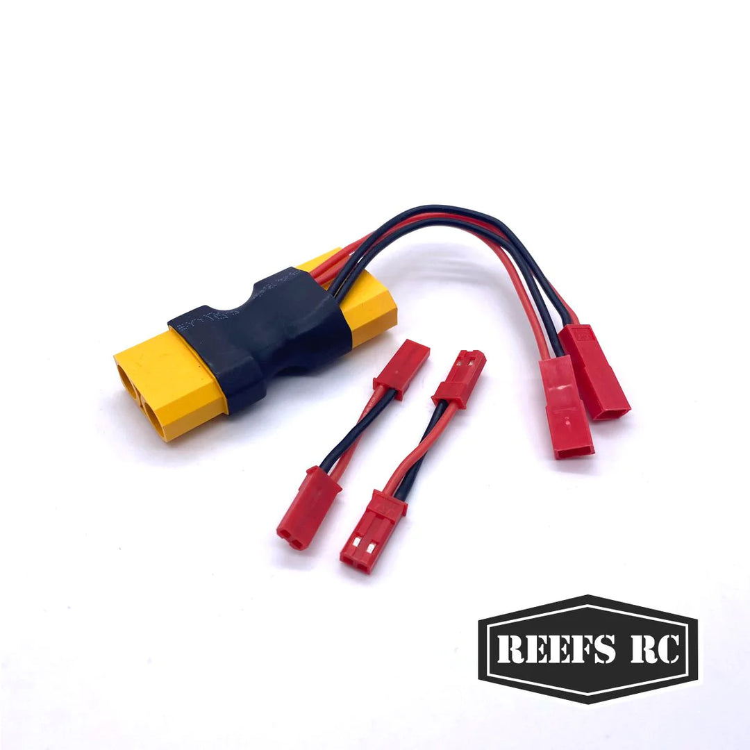 XT90 Dual JST Connector w/ 2 Male-Male Adaptors - Iron City RC Hobbies