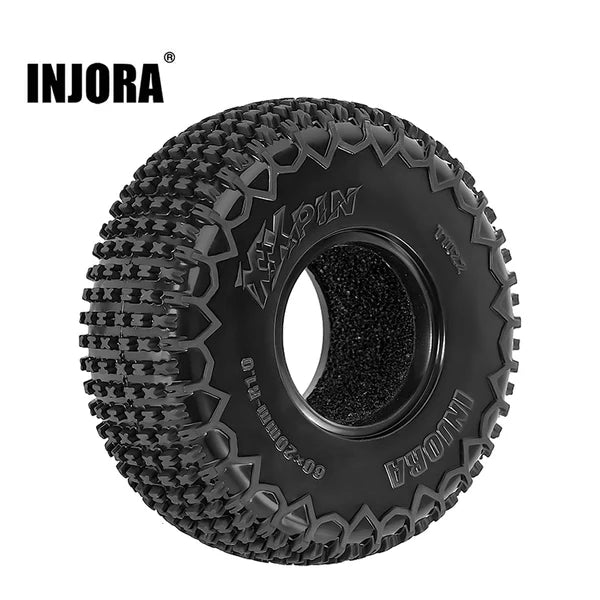 INJORA 1.0" 60*20mm XHX Pin Tires (T1022P) (4)