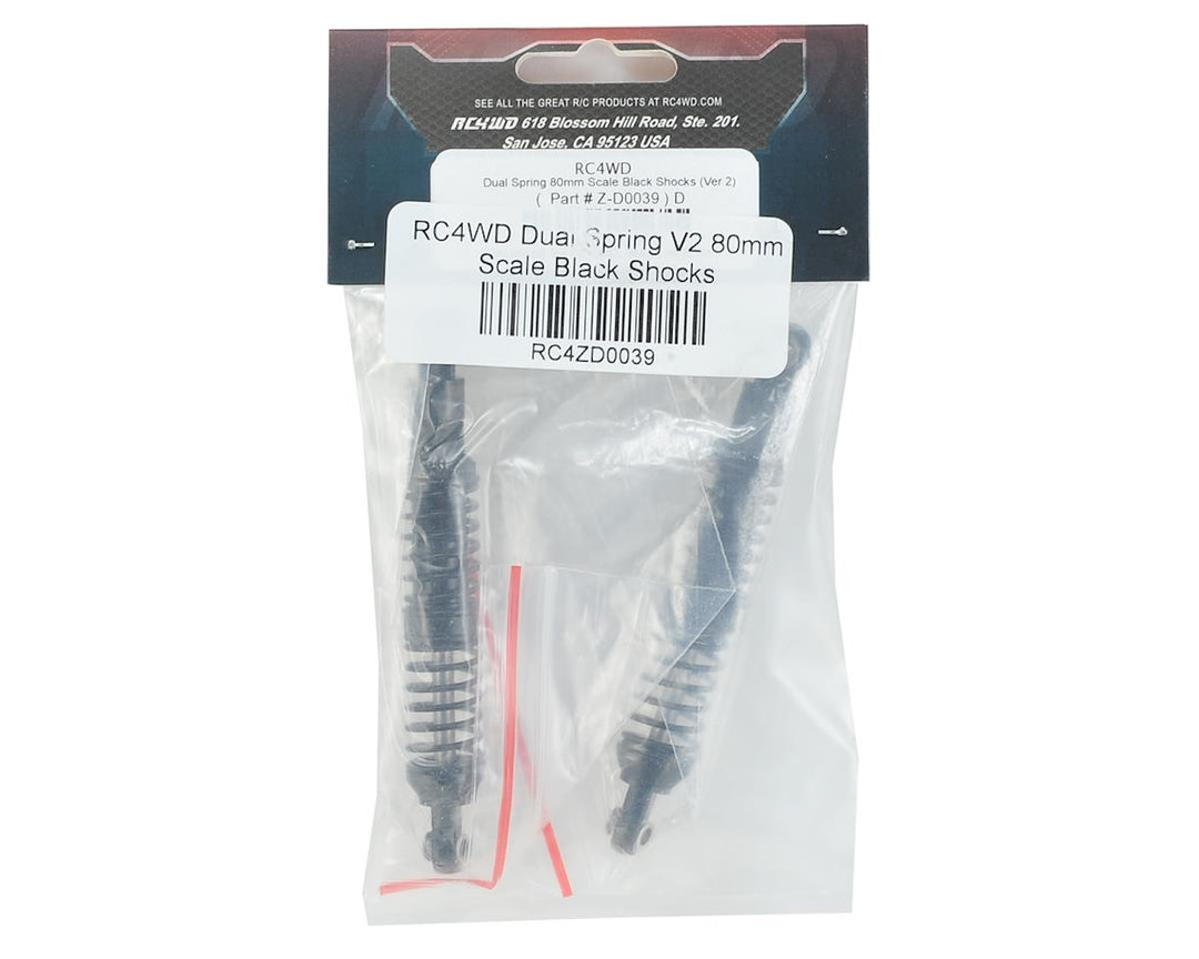 RC4WD Dual Spring V2 80mm Scale Shocks (Black)