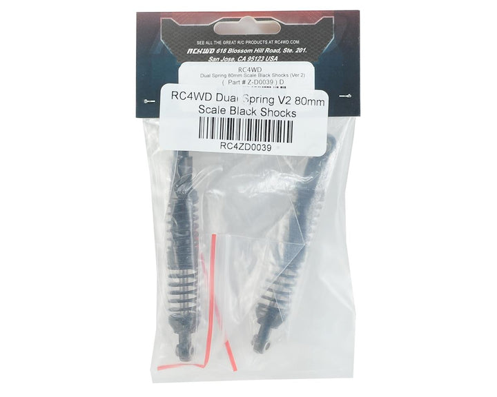 RC4WD Dual Spring V2 80mm Scale Shocks (Black)
